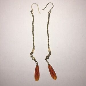 UEC Copper  colored beaded strand earrings